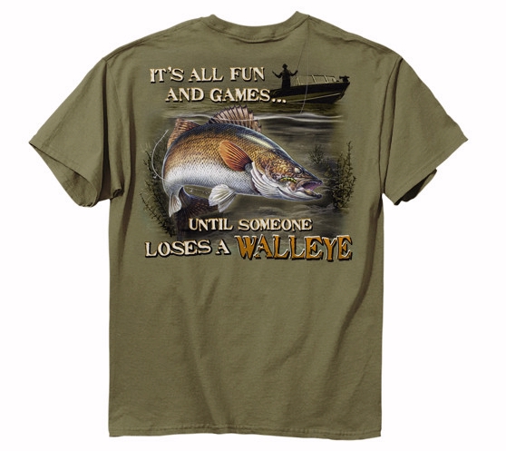Funny Gift Walleye Fishing Shirts Its All Fun and Games Until