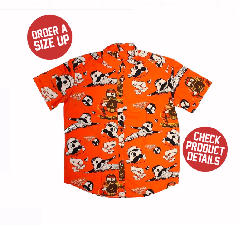 Natty Boh National Bohemian Beer Hawaiian Style Dress Shirt ...