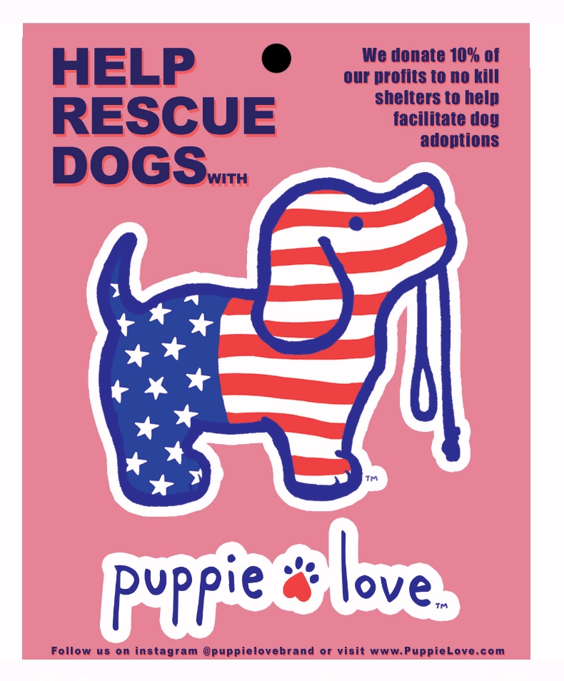 Puppie Love Pup USA Die Cut Sticker CycleServe Store